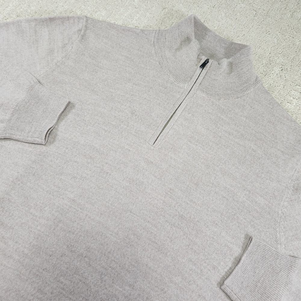 Christian Lacroix Sweater Men XL 100% Extra Fine Merino Wool 1/4 Zip Pullover